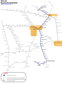 Netz der Bayerischen Regiobahn