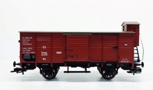Epoche I: Gedeckter Güterwagen mit BremserhausBauart Nm „Posen“ der K.P.E.V. Quelle: Jager Modelspoor 
